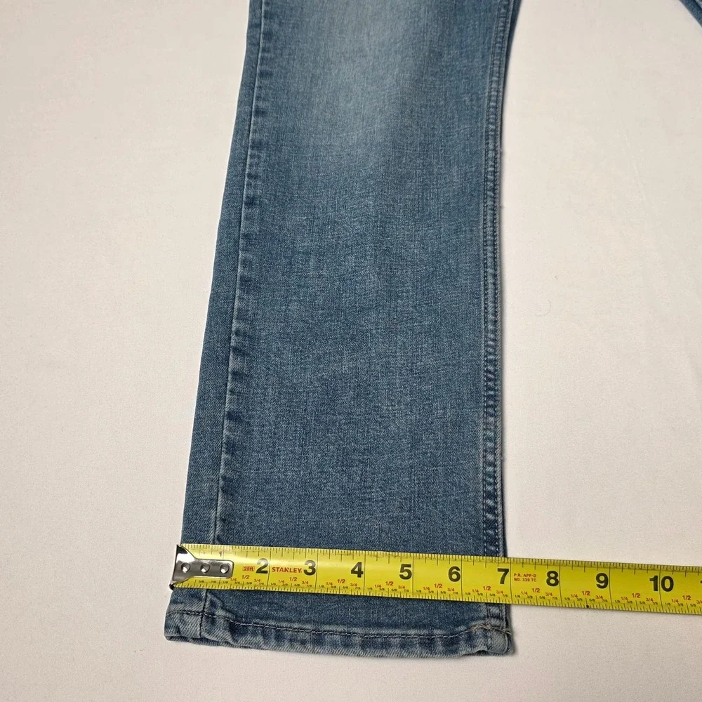 Lee Straight Leg Jeans Womens‎ 8S Blue Medium Wash Stretch Mid Rise Denim Pants